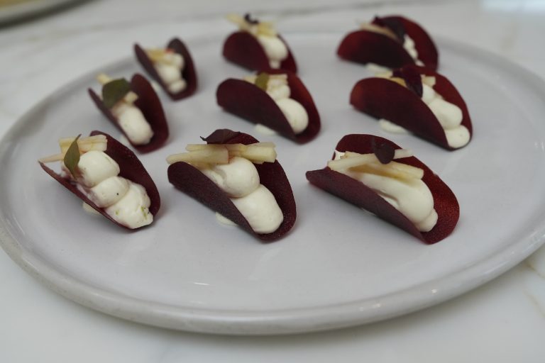 Private chef dessert plating – Refine Catering Asian fusion