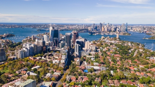 Aerial,Drone,Panoramic,View,Of,North,Sydney,,Nsw,With,Sydney